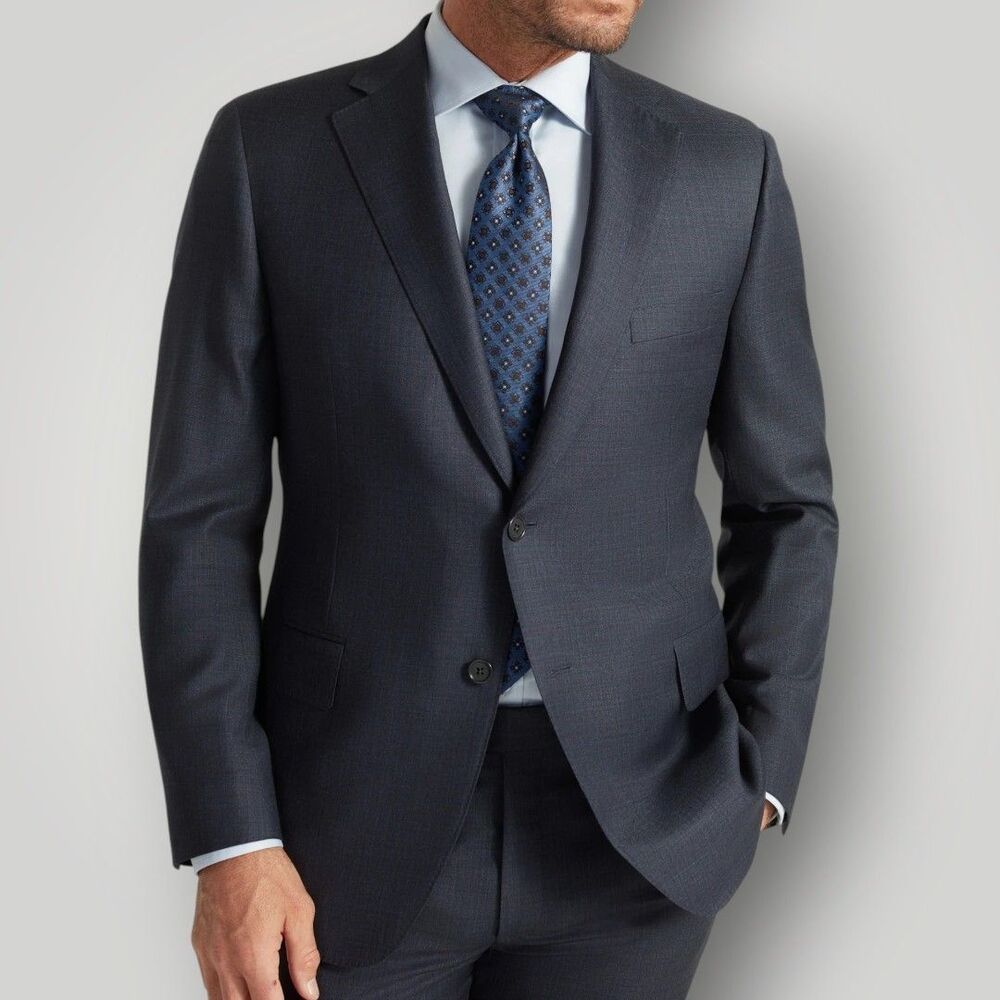 RALPH LAUREN Slim fit Mens Blazer Sport Coat 2-Button Suit Jacket 46L WOOL Gray
